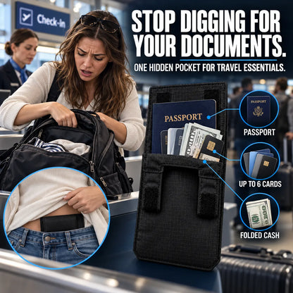 RFID Blocking Hidden Waist Wallet for Travel