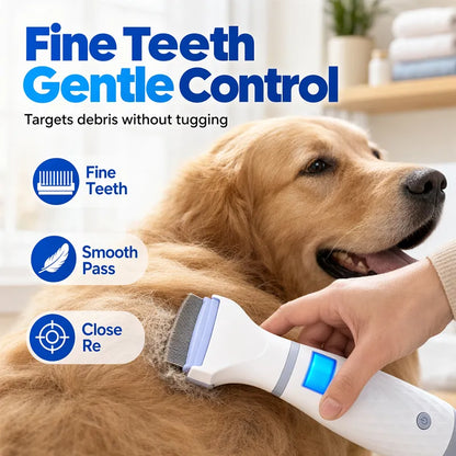 Electric flea comb for pets vacuum cleaning function - includes 3 filters