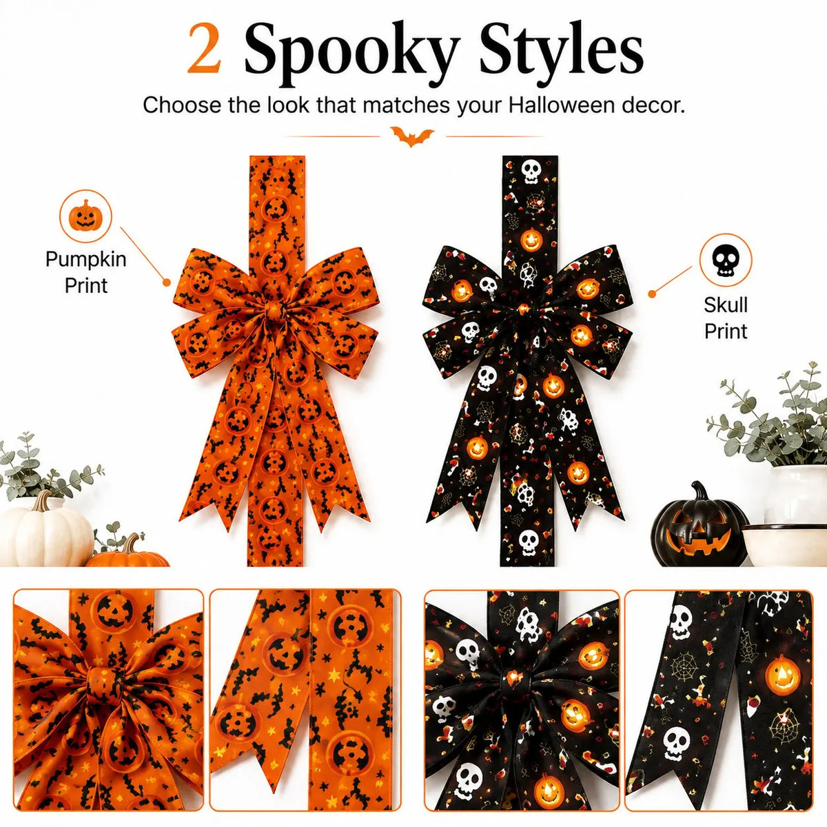 Halloween LED Light-Up Bow