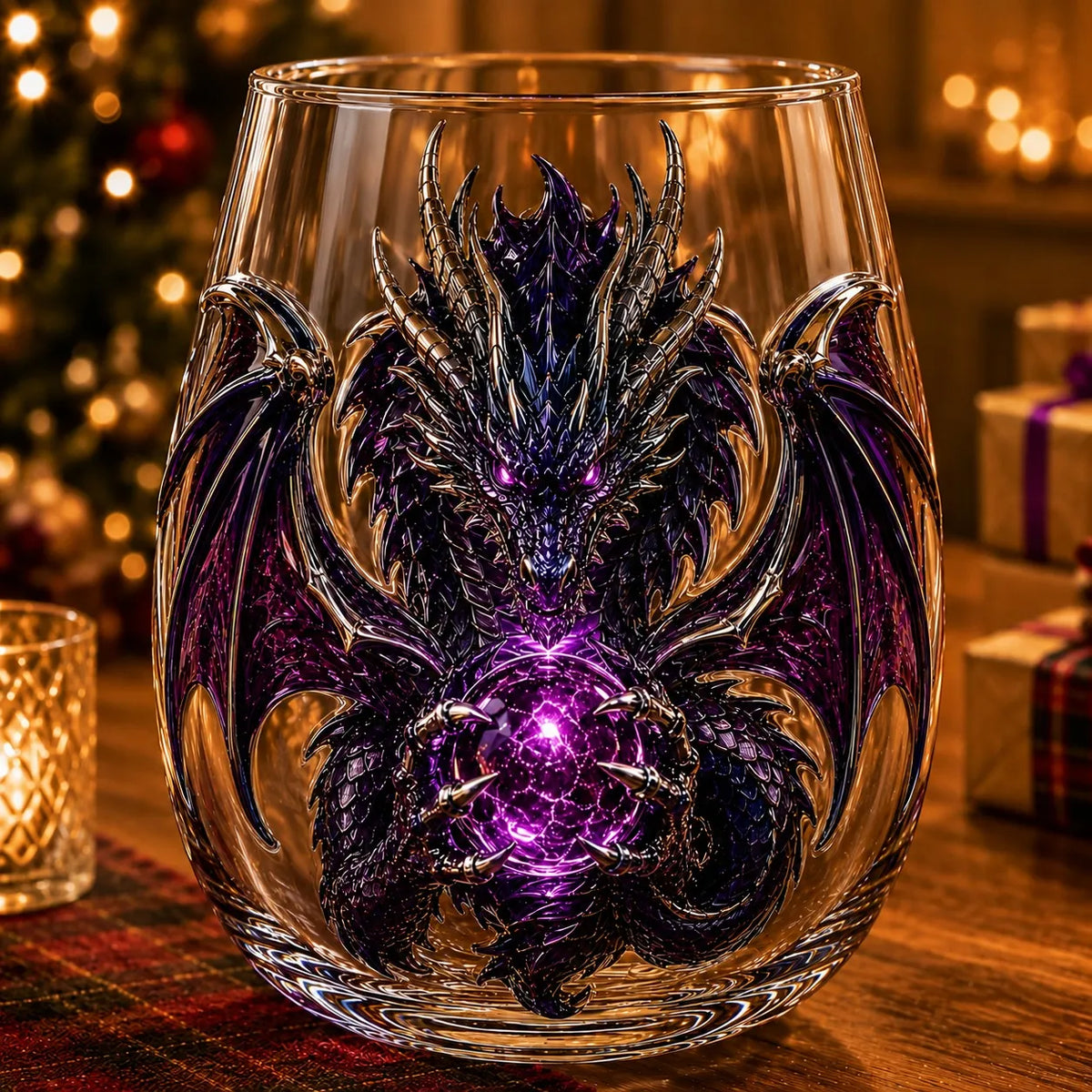 3D Mythic Dragon Glass Art Cup