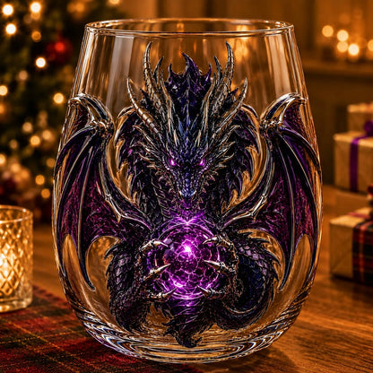 3D Mythic Dragon Glass Art Cup
