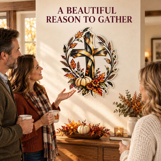 ✝️🍂 Autumn Cross & Pumpkin Harvest Wall Decor-Acrylic sheet