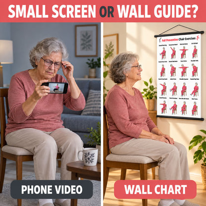 Fall Prevention Chair Exercises for Seniors Chart(16 x 24 inches)