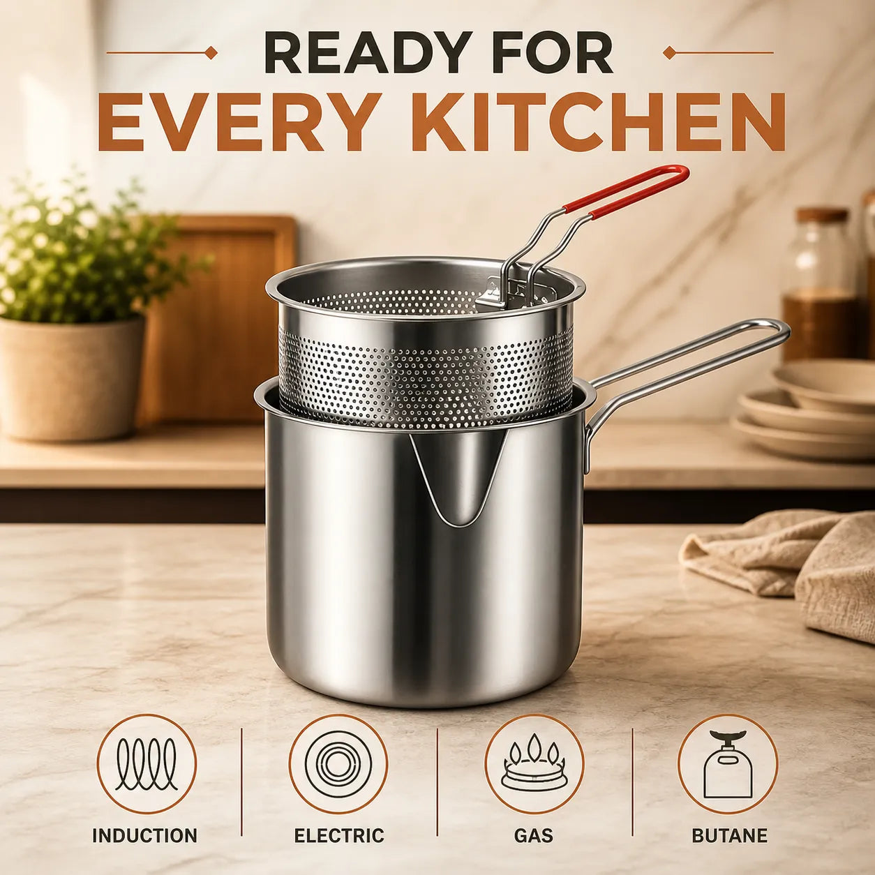 304 Stainless Steel Multifunction Fryer