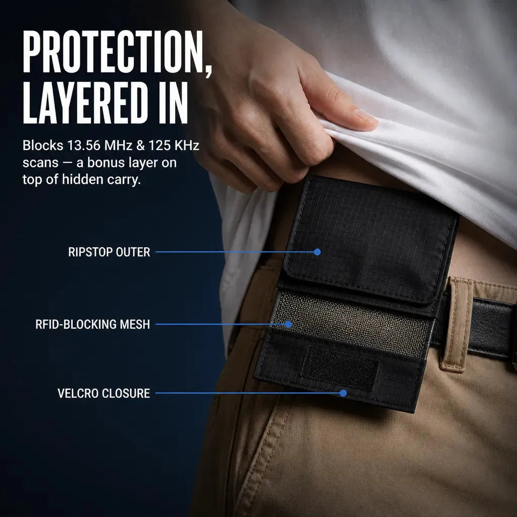 RFID Blocking Hidden Waist Wallet for Travel