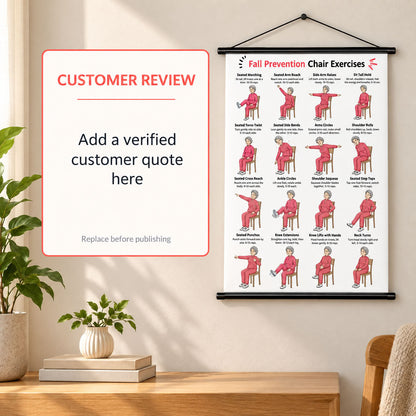 Fall Prevention Chair Exercises for Seniors Chart(16 x 24 inches)