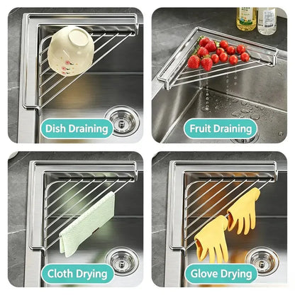 Stainless Steel Corner Sink Shelf