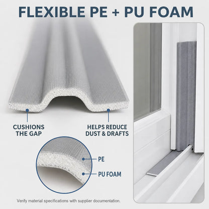 Self-Adhesive Weather Seal Strip, 5m Foam Door & Window Draft Stopper, 4 Colors