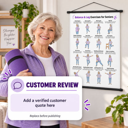 Balance & Leg Exercises for Seniors Chart(16 x 24 inches)