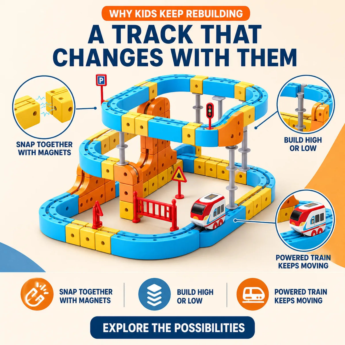 Magnetic Adventure Track Building Set
