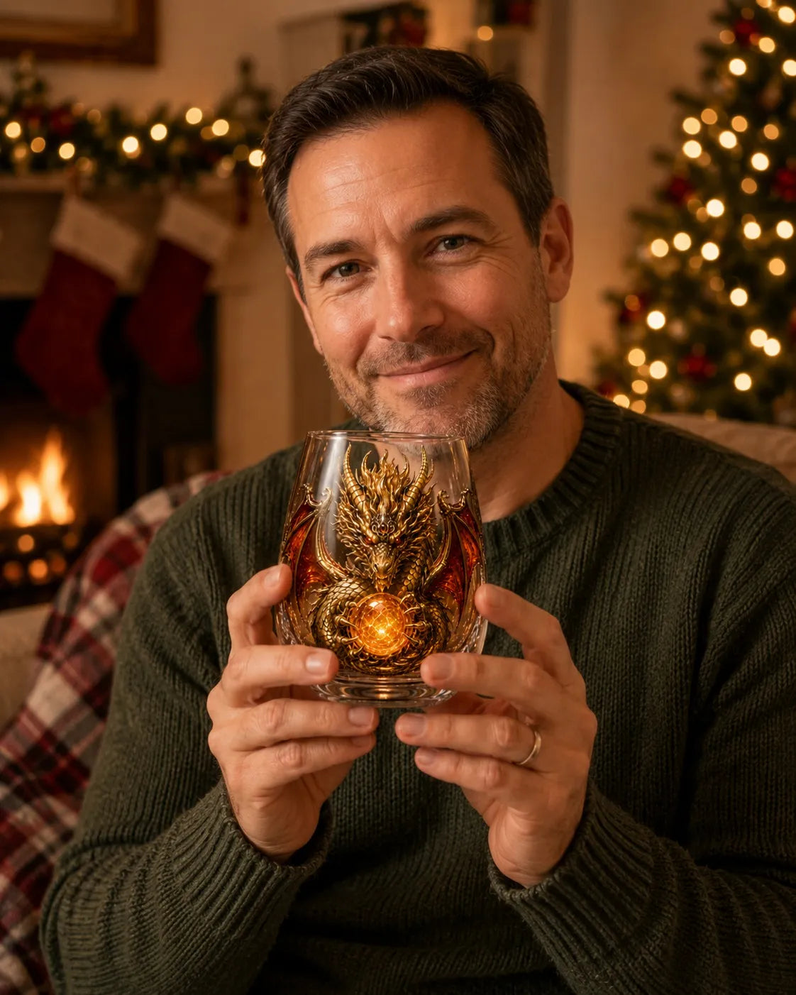 3D Mythic Dragon Glass Art Cup