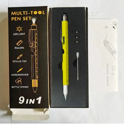 🖊️ 9-in-1 Multi-Tool Pen – LED Light, Screwdriver, Ruler & Stylus | Pocket EDC Gadget for Everyday Fixes