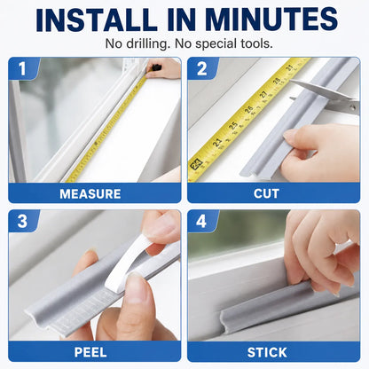 Self-Adhesive Weather Seal Strip, 5m Foam Door & Window Draft Stopper, 4 Colors