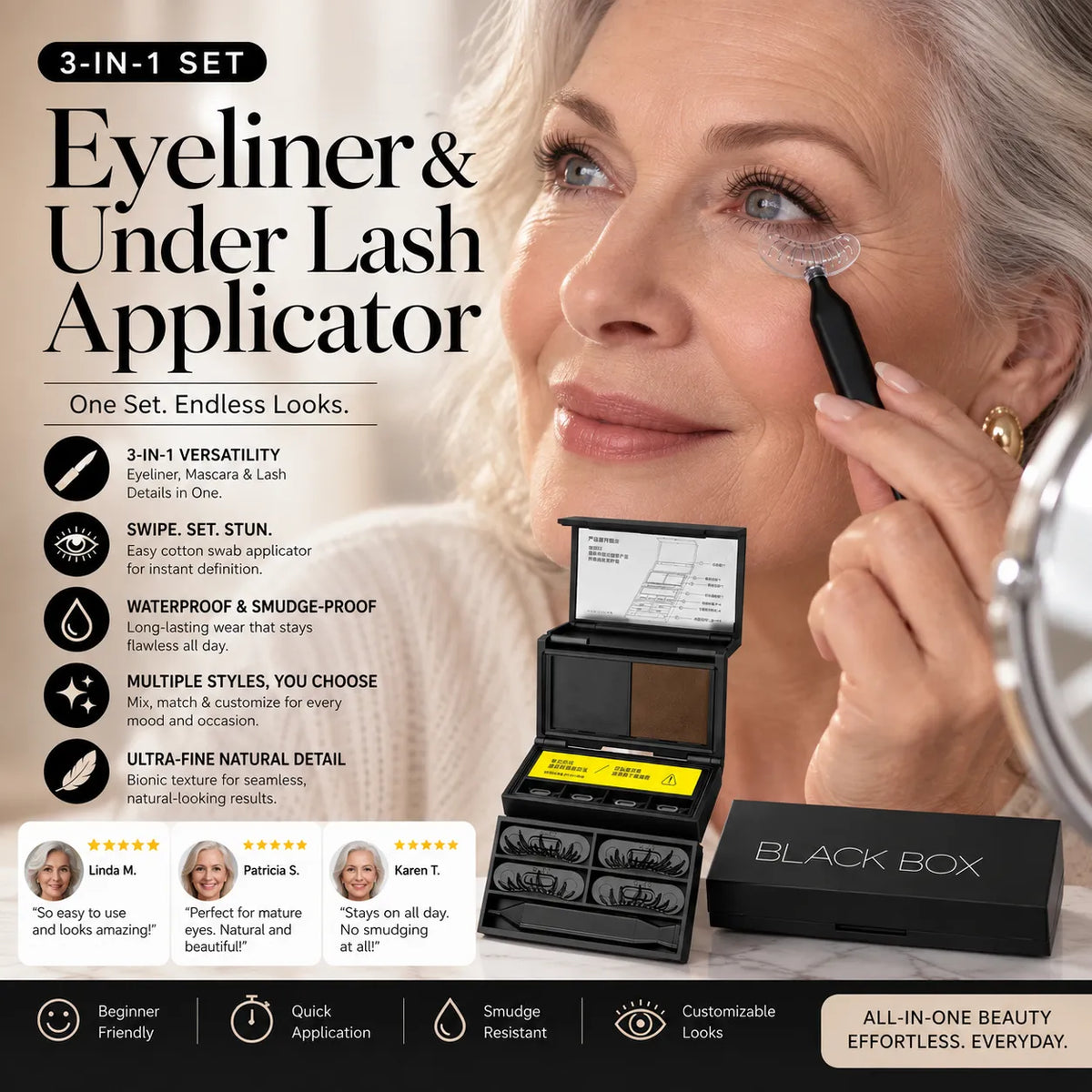 3-in-1 Eye Makeup Stamp Kit — Liner, Lower Lashes & Beauty Mark