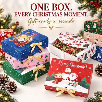 🎄Christmas Square Ribbon Gift Boxes🎁(1 style/6pcs)