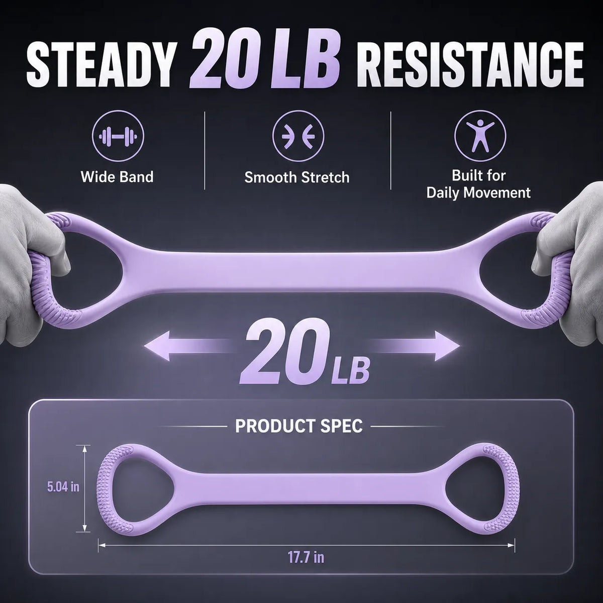 Figure-8 resistance band—relieves back fatigue and corrects posture