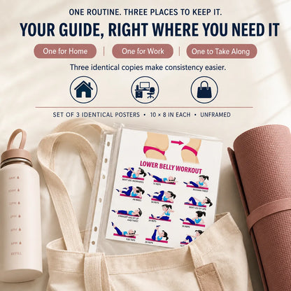 Weight-Loss Yoga Practice Poster-Three-Sheet Set(10 x 8 inches)
