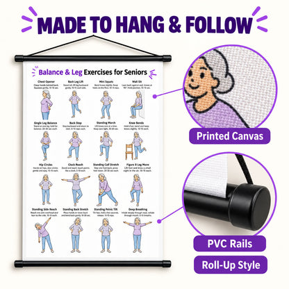 Balance & Leg Exercises for Seniors Chart(16 x 24 inches)