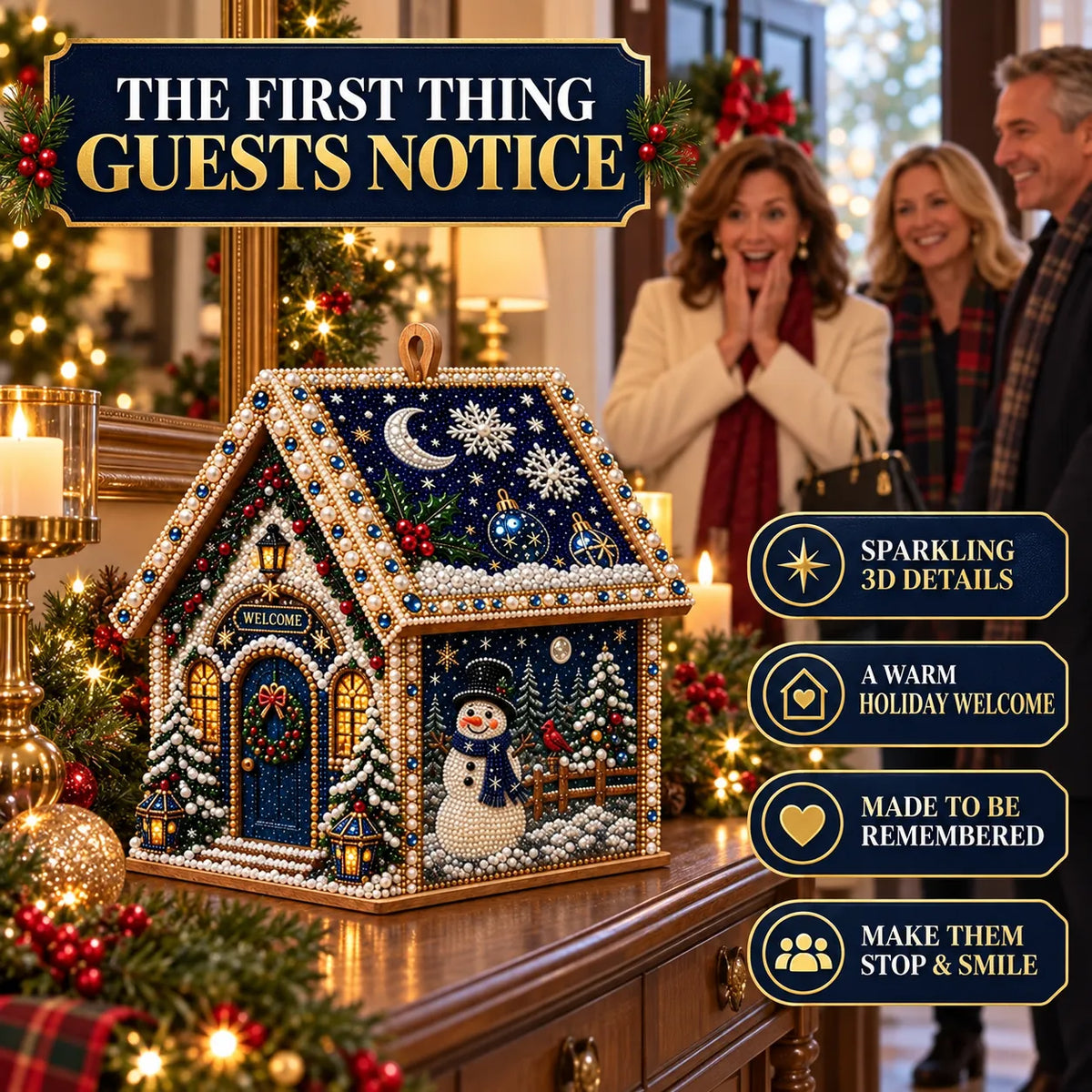 Christmas Diamond Painting Wooden House Kit