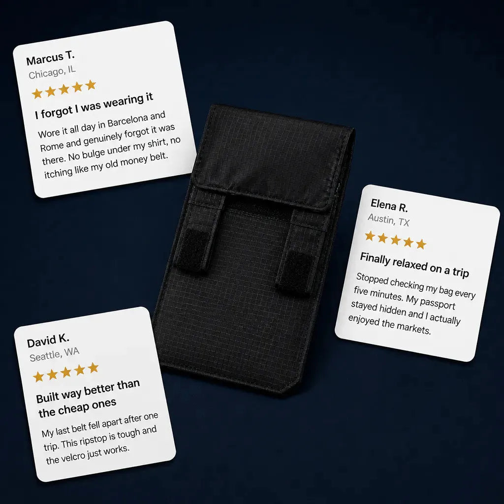 RFID Blocking Hidden Waist Wallet for Travel