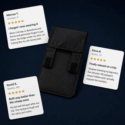 RFID Blocking Hidden Waist Wallet for Travel