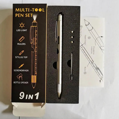 🖊️ 9-in-1 Multi-Tool Pen – LED Light, Screwdriver, Ruler & Stylus | Pocket EDC Gadget for Everyday Fixes