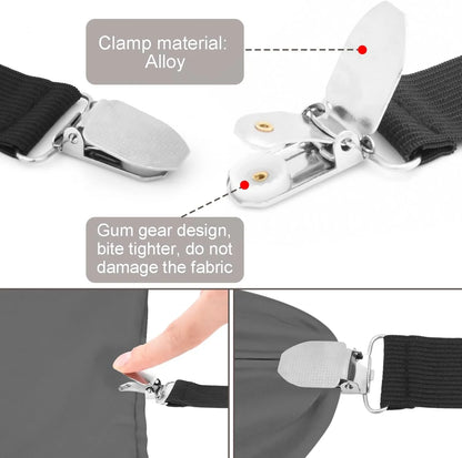 Triangle Bed Sheet Holder Straps, 4 pcs Triangle-Clip Sheet Suspenders with Adhesive Anchor