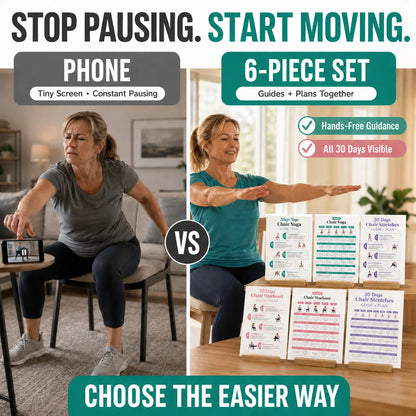Seated Back Stretch Chart Set，Six-Sheet Set(10 x 8 inches)