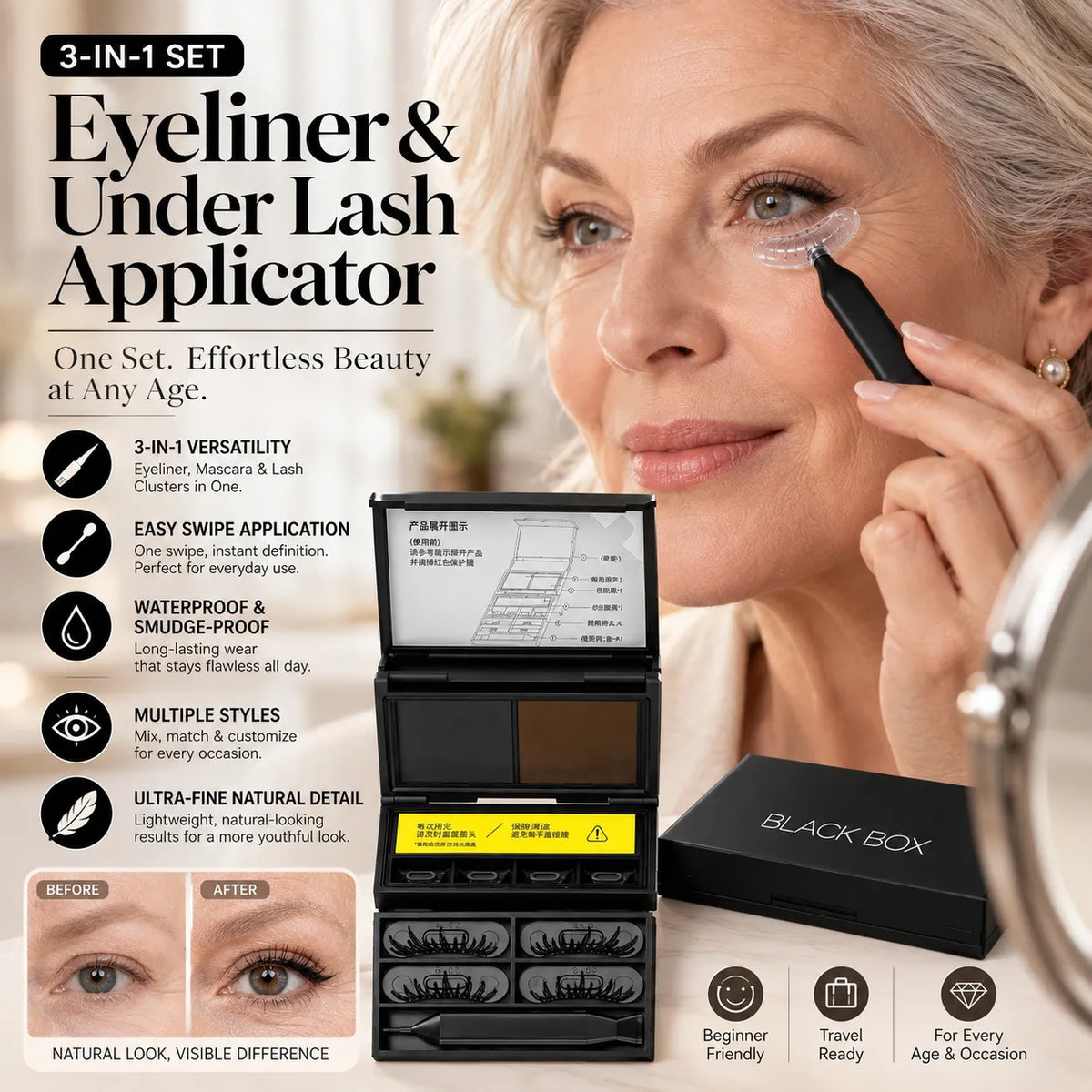 3-in-1 Eye Makeup Stamp Kit — Liner, Lower Lashes & Beauty Mark