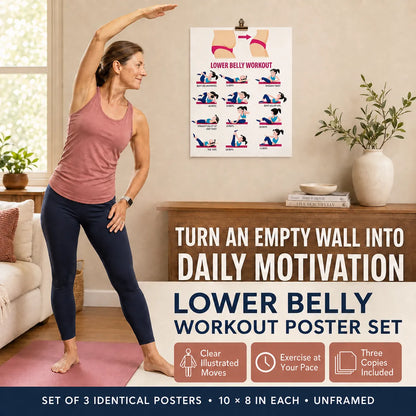 Weight-Loss Yoga Practice Poster-Three-Sheet Set(10 x 8 inches)