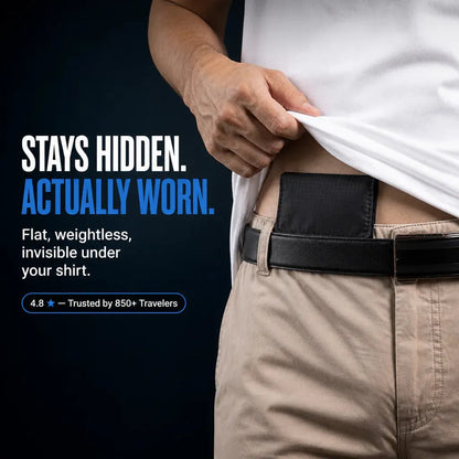 RFID Blocking Hidden Waist Wallet for Travel