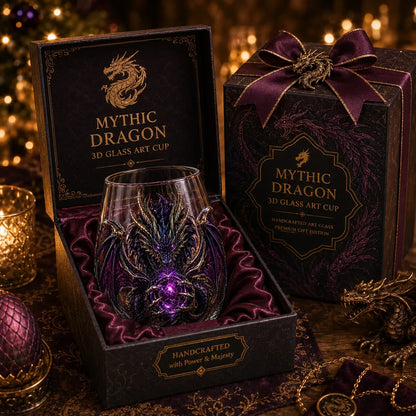 3D Mythic Dragon Glass Art Cup