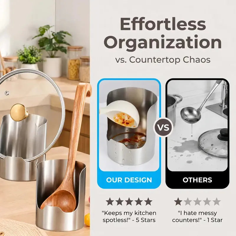 Piulelife™ Stainless Steel Utensil Organizer