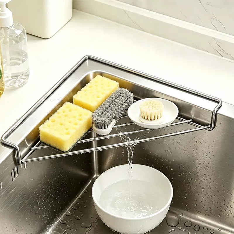 Stainless Steel Corner Sink Shelf