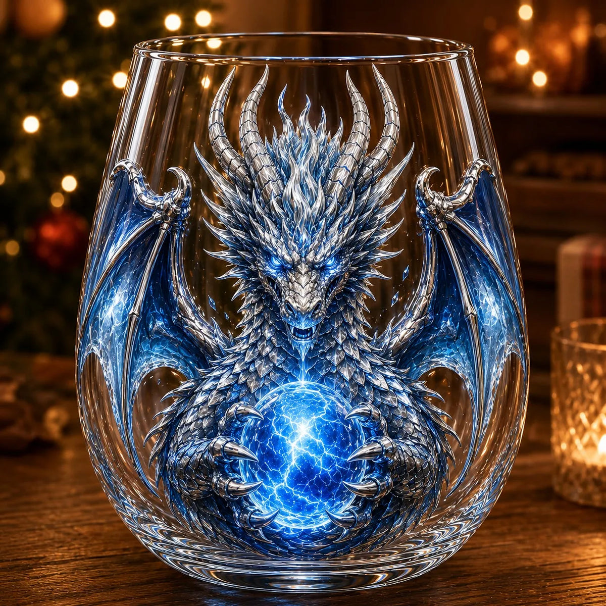 3D Mythic Dragon Glass Art Cup