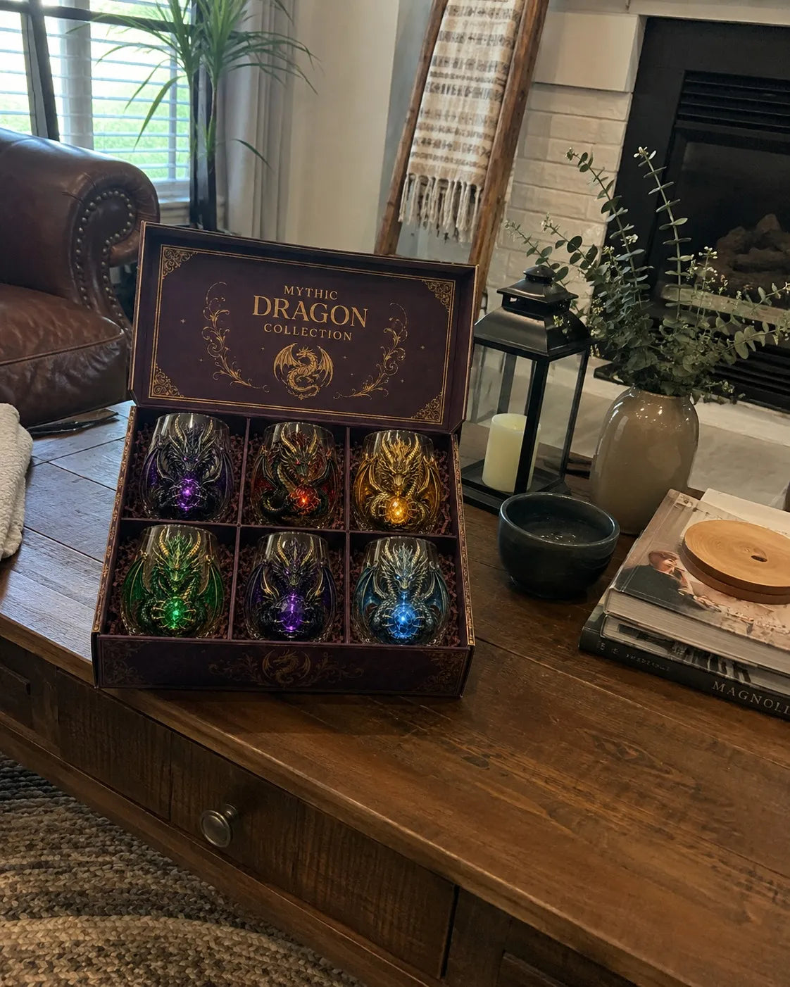 3D Mythic Dragon Glass Art Cup