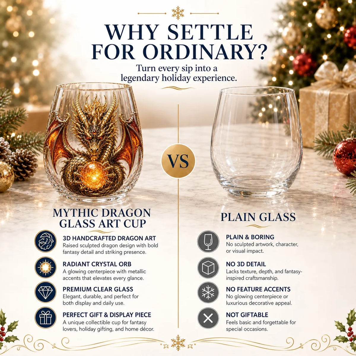 3D Mythic Dragon Glass Art Cup