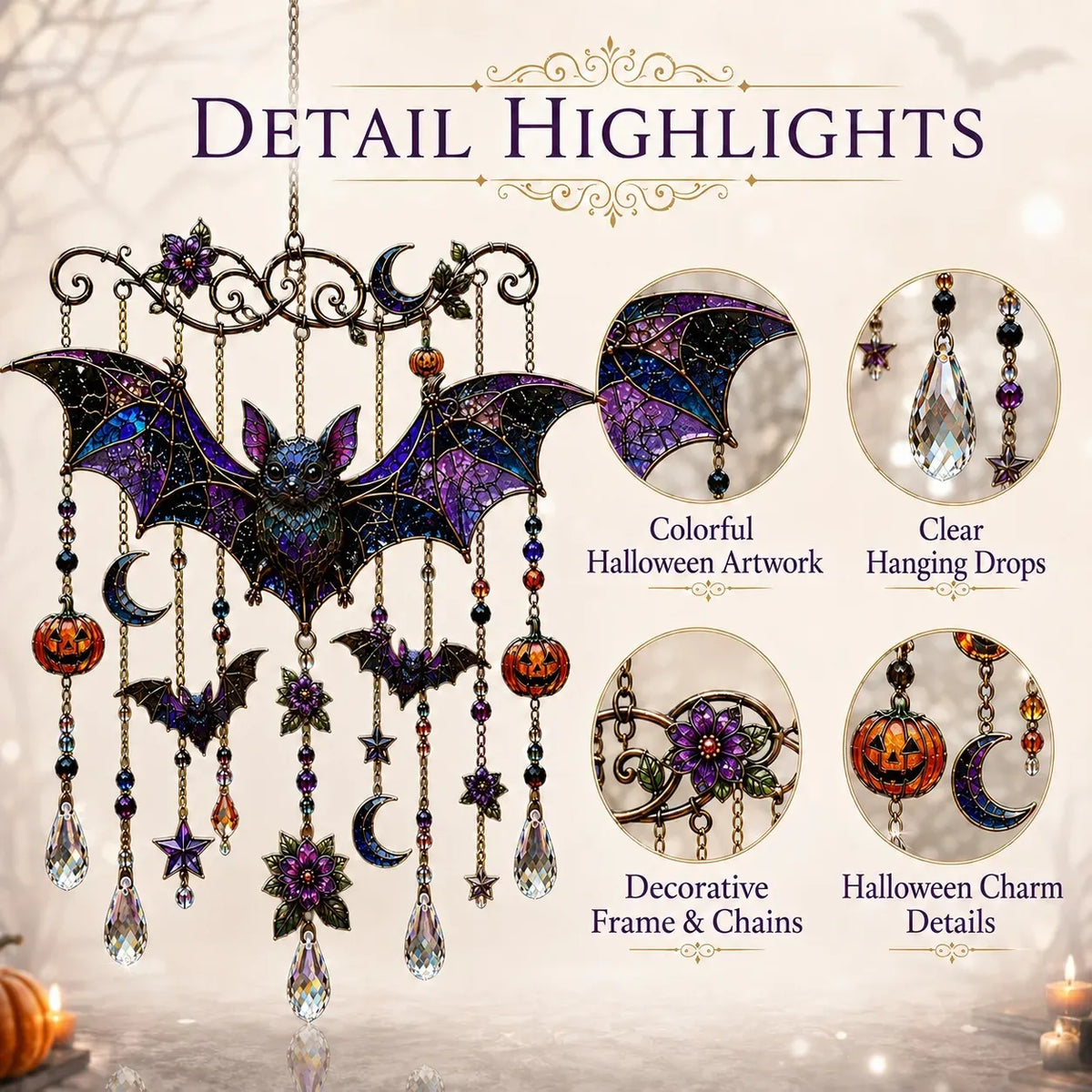 Halloween Suncatcher Wind Chime