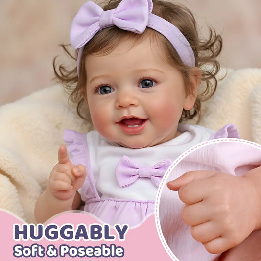 Pliulelife™ Smiling Reborn Baby 20" Little Infant Girl Heartwarming Gift Timeless Emotional Moments