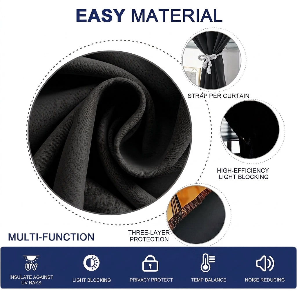 Self Adhesive Portable Blackout Curtains