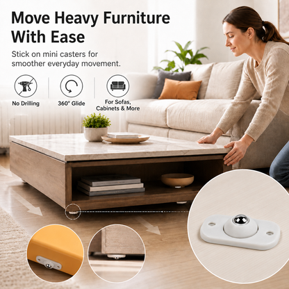 Universal 360° Rotating Self Adhesive Wheels Set