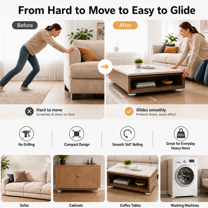 Universal 360° Rotating Self Adhesive Wheels Set