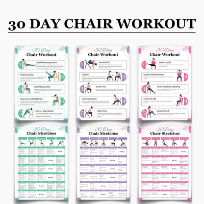 Tai Chi Chair Workout Chart for Seniors (16 x 24 inches)