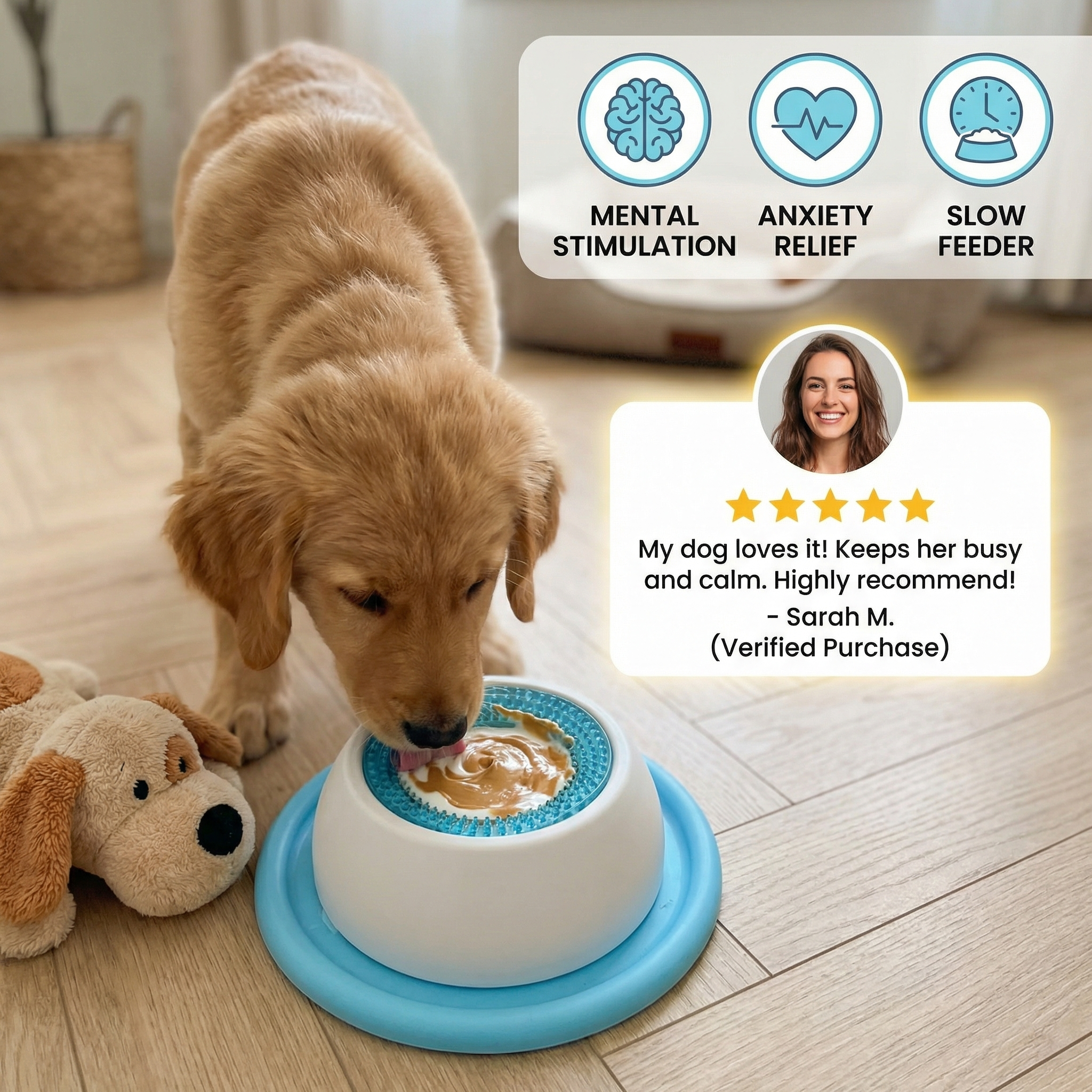 Interactive Lick Mat Slow Feeder Enrichment Toy for Dogs