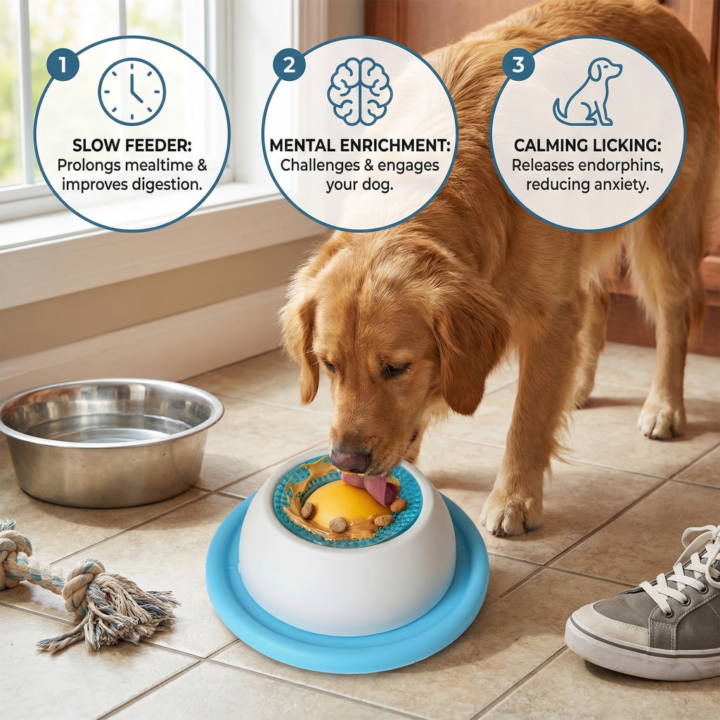Interactive Lick Mat Slow Feeder Enrichment Toy for Dogs