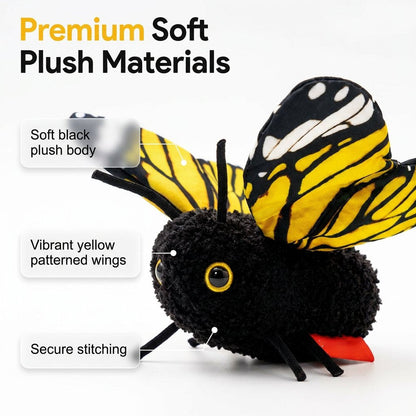 🐈Interactive Electric Butterfly Cat Toy with Fluttering Wings - USB Rechargeable Flapping Motion Kitten Toy with Door Hanging Strap & Teaser Attachment - Soft Plush Indoor Cat Exercise Toy 💖
