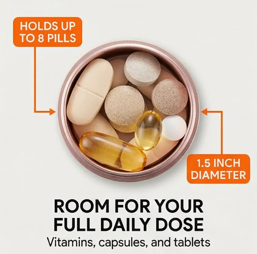 Waterproof 7-Day Aluminum Pill Organizer with O-Ring Seals