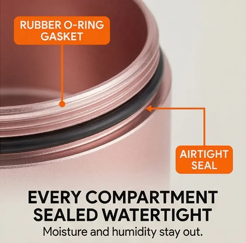 Waterproof 7-Day Aluminum Pill Organizer with O-Ring Seals