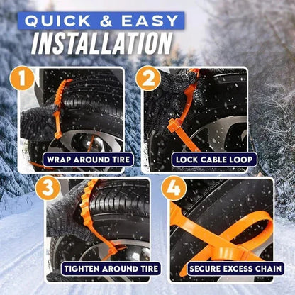 🚨 Instant Safety | Universal Nylon Tire Chains ⚡