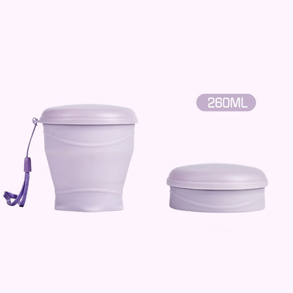 Portable Collapsible Silicone Travel Mug With Lid
